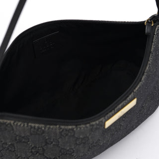 Gucci 07198 Anthracite Denim GG Boat Pochette