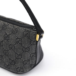 Gucci 07198 Anthracite Denim GG Boat Pochette