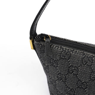 Gucci 07198 Anthracite Denim GG Boat Pochette
