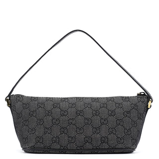 Gucci 07198 Anthracite Denim GG Boat Pochette