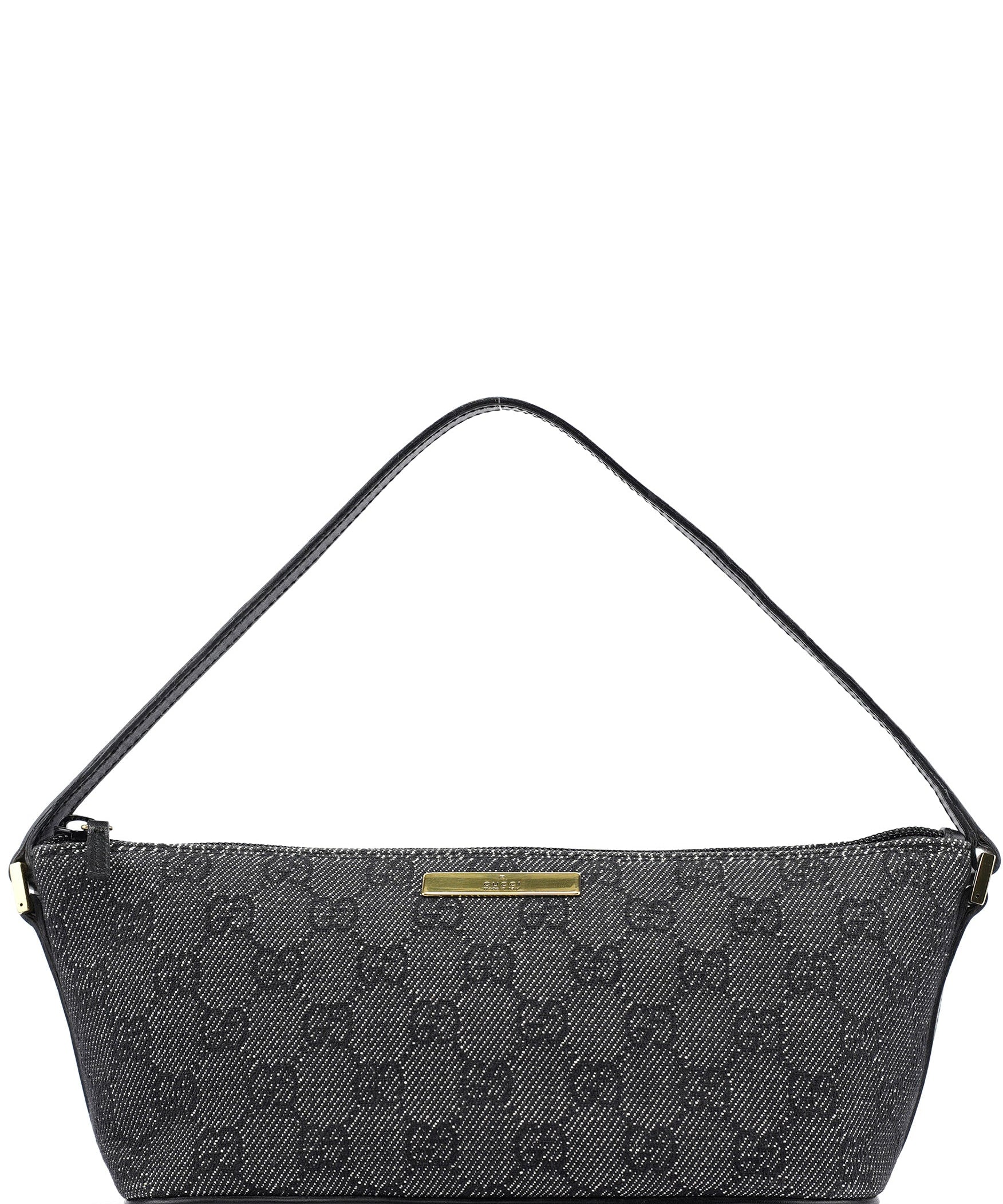 Gucci 07198 Anthracite Denim GG Boat Pochette