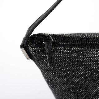 Gucci 07198 Anthracite Denim GG Boat Pochette
