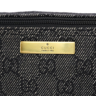 Gucci 07198 Anthracite Denim GG Boat Pochette