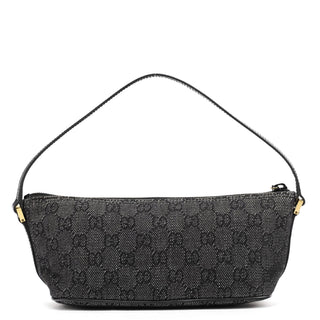 Gucci 07198 Anthracite Denim GG Boat Pochette