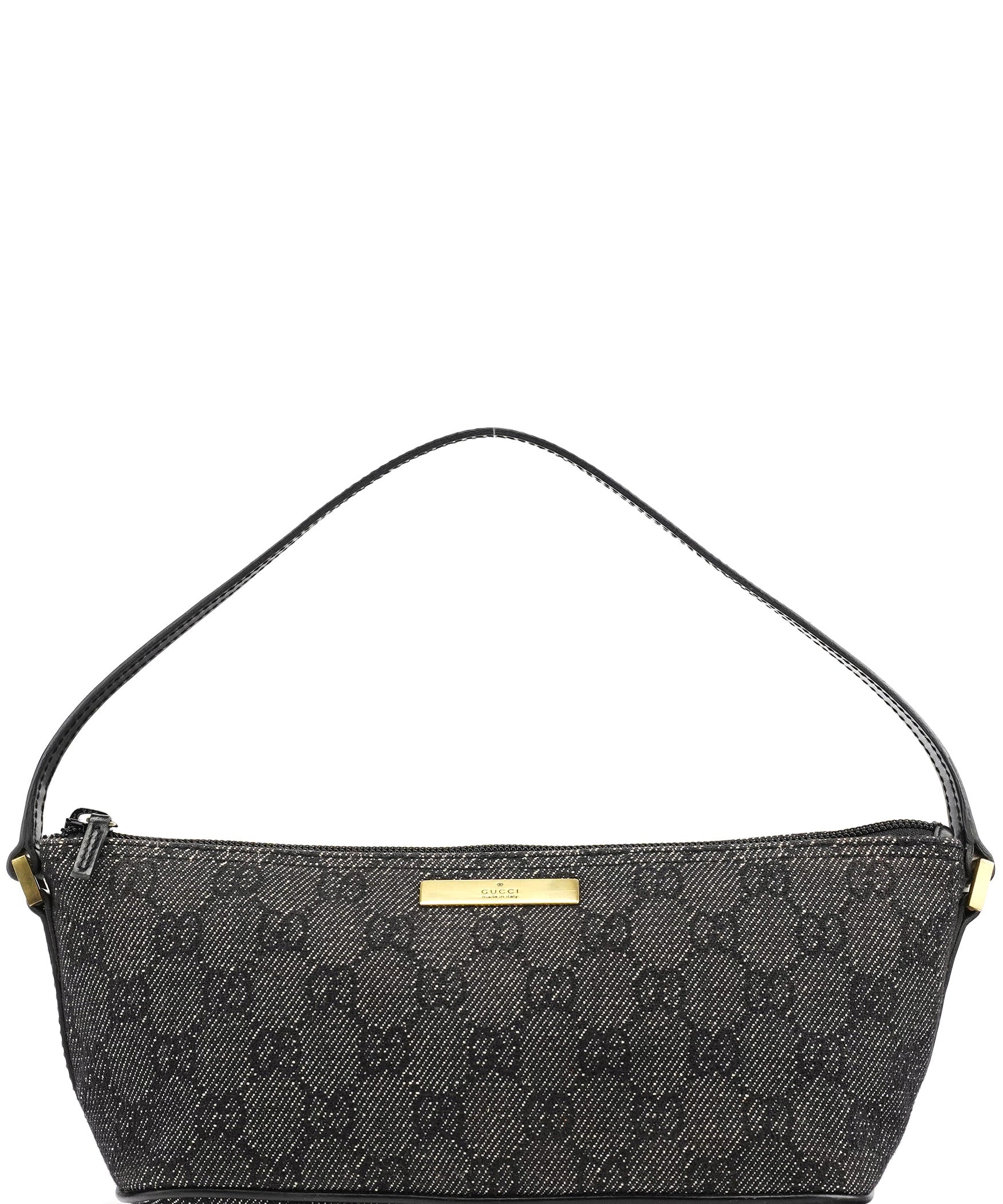 Gucci 07198 Anthracite Denim GG Boat Pochette