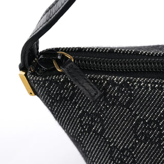 Gucci 07198 Anthracite Denim GG Boat Pochette