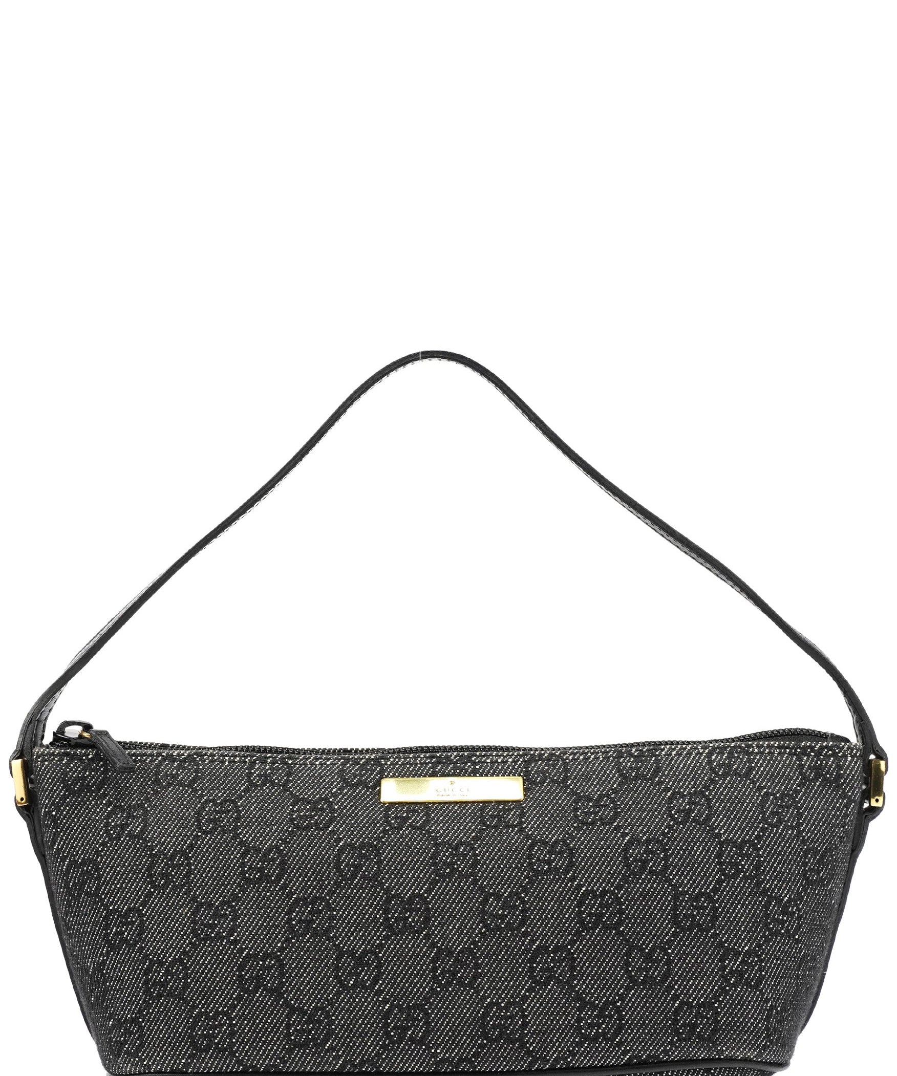 Gucci 07198 Anthracite Denim GG Boat Pochette