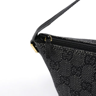 Gucci 07198 Anthracite Denim GG Boat Pochette