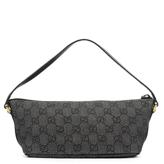 Gucci 07198 Anthracite Denim GG Boat Pochette