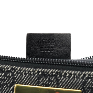 Gucci 07198 Anthracite Denim GG Boat Pochette
