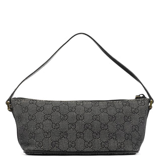 Gucci 07198 Anthracite Denim GG Boat Pochette