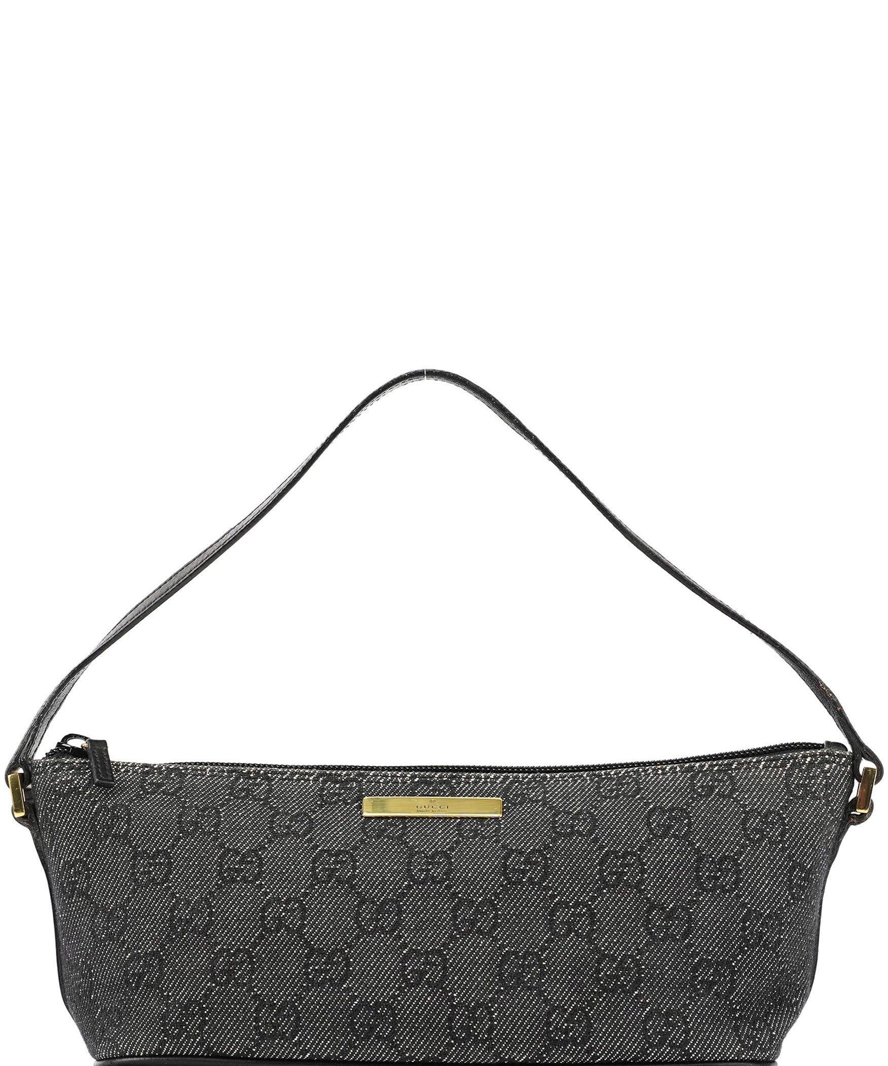 Gucci 07198 Anthracite Denim GG Boat Pochette