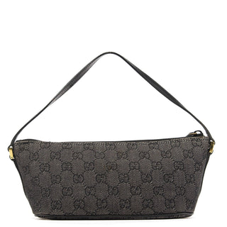 Gucci 07198 Anthracite Denim GG Boat Pochette