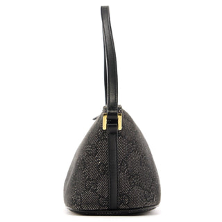 Gucci 07198 Anthracite Denim GG Boat Pochette