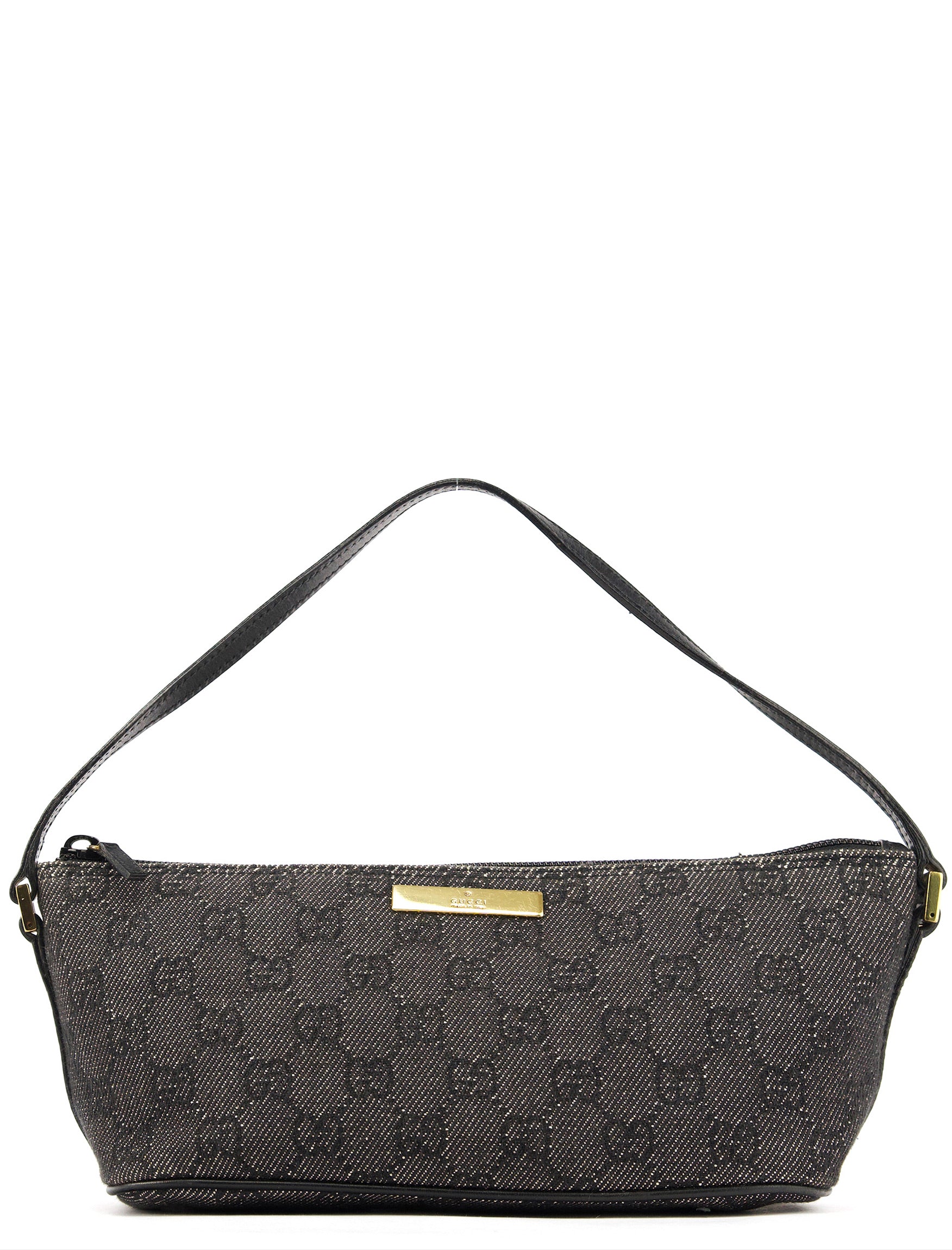 Gucci 07198 Anthracite Denim GG Boat Pochette