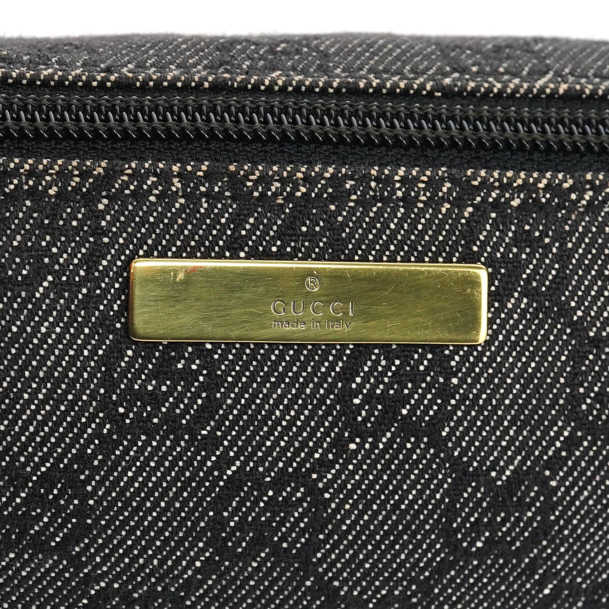 Gucci 07198 Anthracite Denim GG Boat Pochette