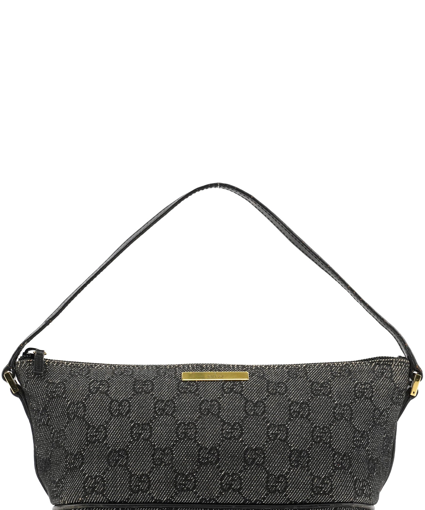 Gucci 07198 Anthracite Denim GG Boat Pochette