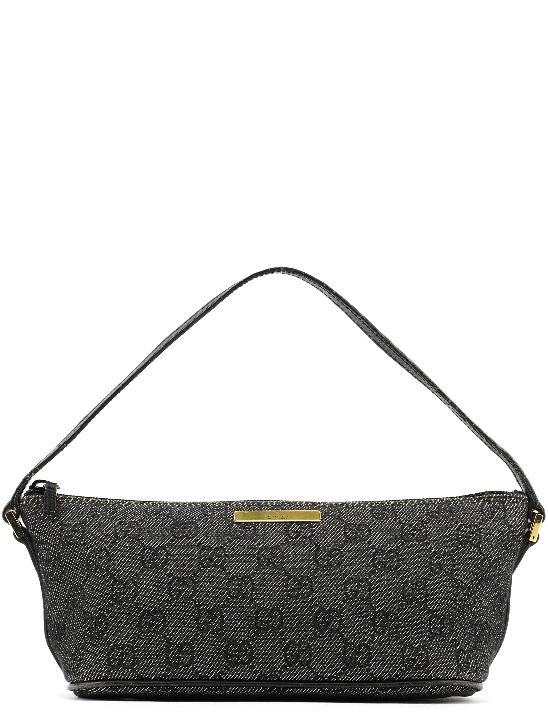 Gucci 07198 Anthracite Denim GG Boat Pochette