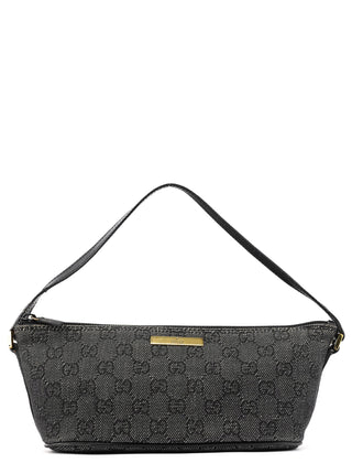 Gucci 07198 Anthracite GG Canvas Boat Pochette