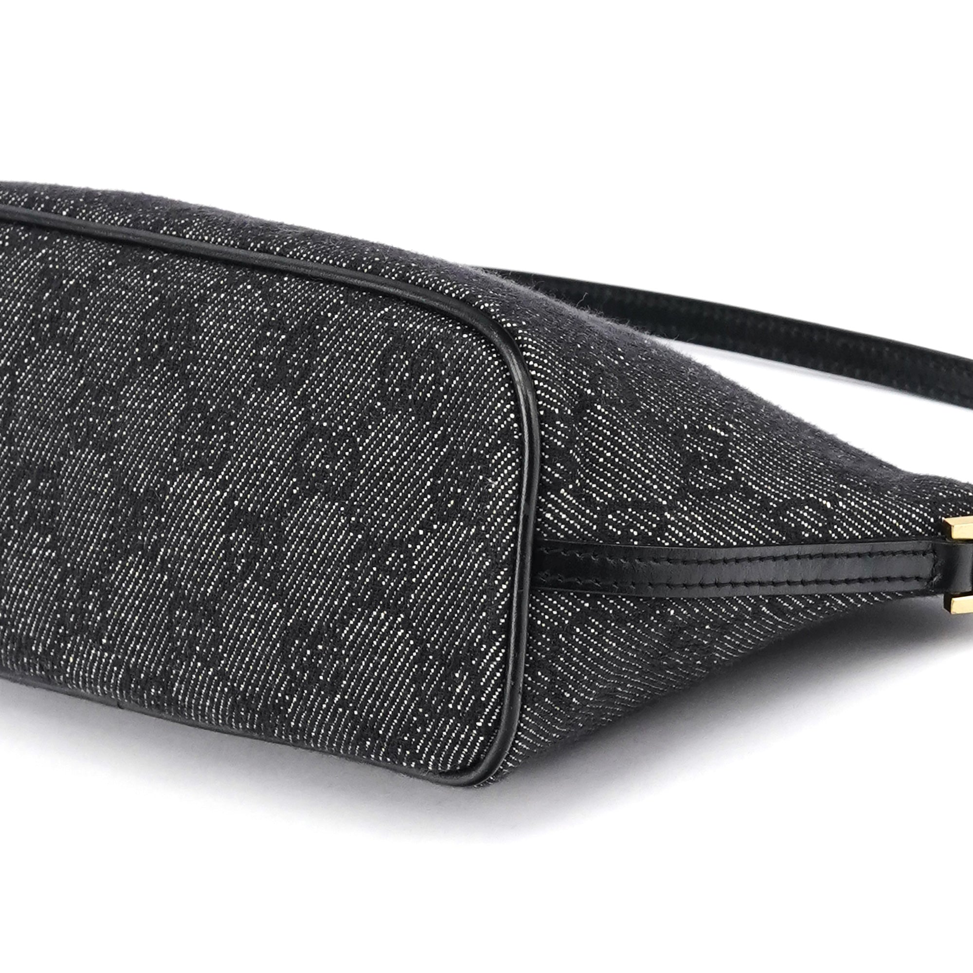Gucci 07198 Anthracite GG Denim Boat Pochette