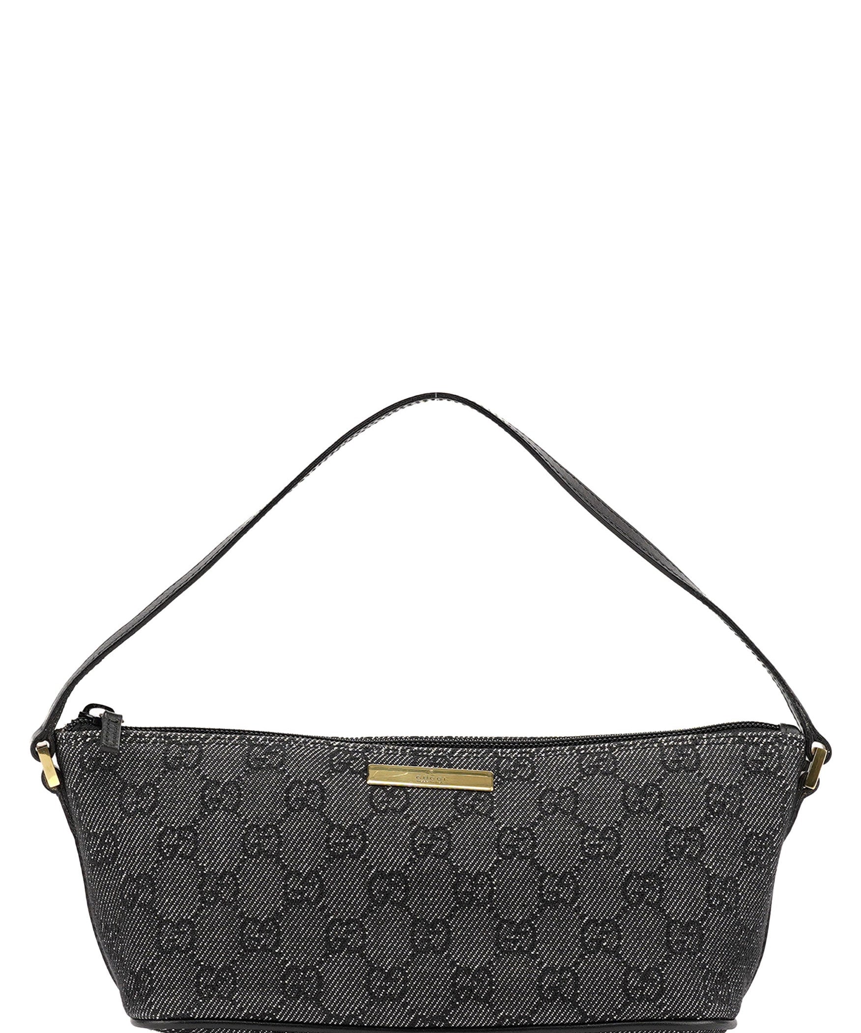 Gucci 07198 Antrhacite Denim GG Boat Pochette