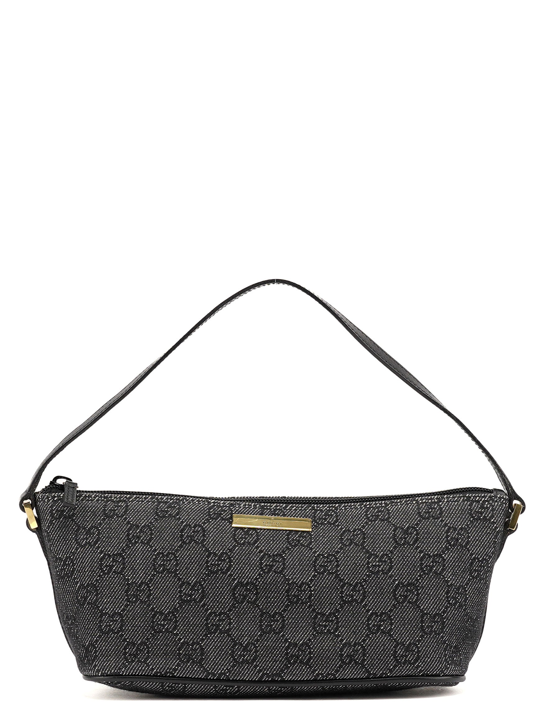 Gucci 07198 Antrhacite Denim GG Boat Pochette