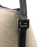 Gucci 07198 Beige Black Canvas Boat Pochette