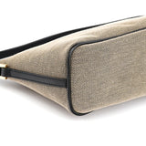 Gucci 07198 Beige Black Canvas Boat Pochette