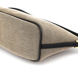 Gucci 07198 Beige Black Canvas Boat Pochette