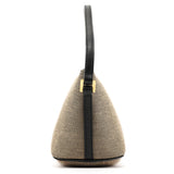 Gucci 07198 Beige Black Canvas Boat Pochette