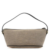 Gucci 07198 Beige Black Canvas Boat Pochette