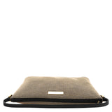 Gucci 07198 Beige Black Canvas Boat Pochette
