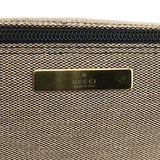Gucci 07198 Beige Black Canvas Boat Pochette