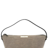 Gucci 07198 Beige Black Canvas Boat Pochette