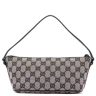 Gucci 07198 Beige Black GG Boat Pochette