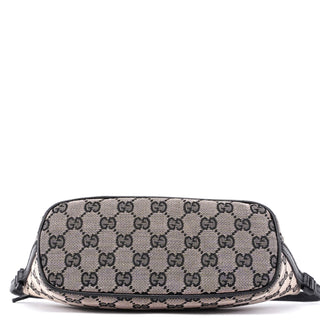 Gucci 07198 Beige Black GG Boat Pochette