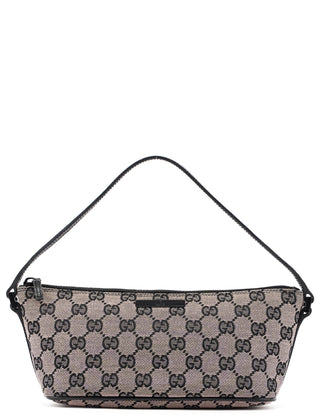 Gucci 07198 Beige Black GG Boat Pochette