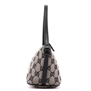 Gucci 07198 Beige Black GG Boat Pochette