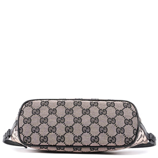 Gucci 07198 Beige Black GG Boat Pochette