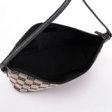 Gucci 07198 Beige Black GG Boat Pochette
