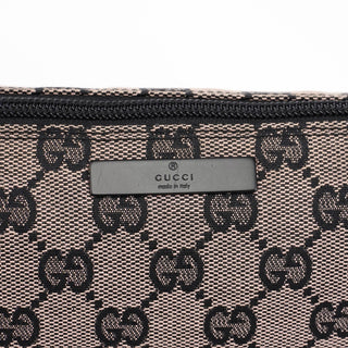 Gucci 07198 Beige Black GG Boat Pochette