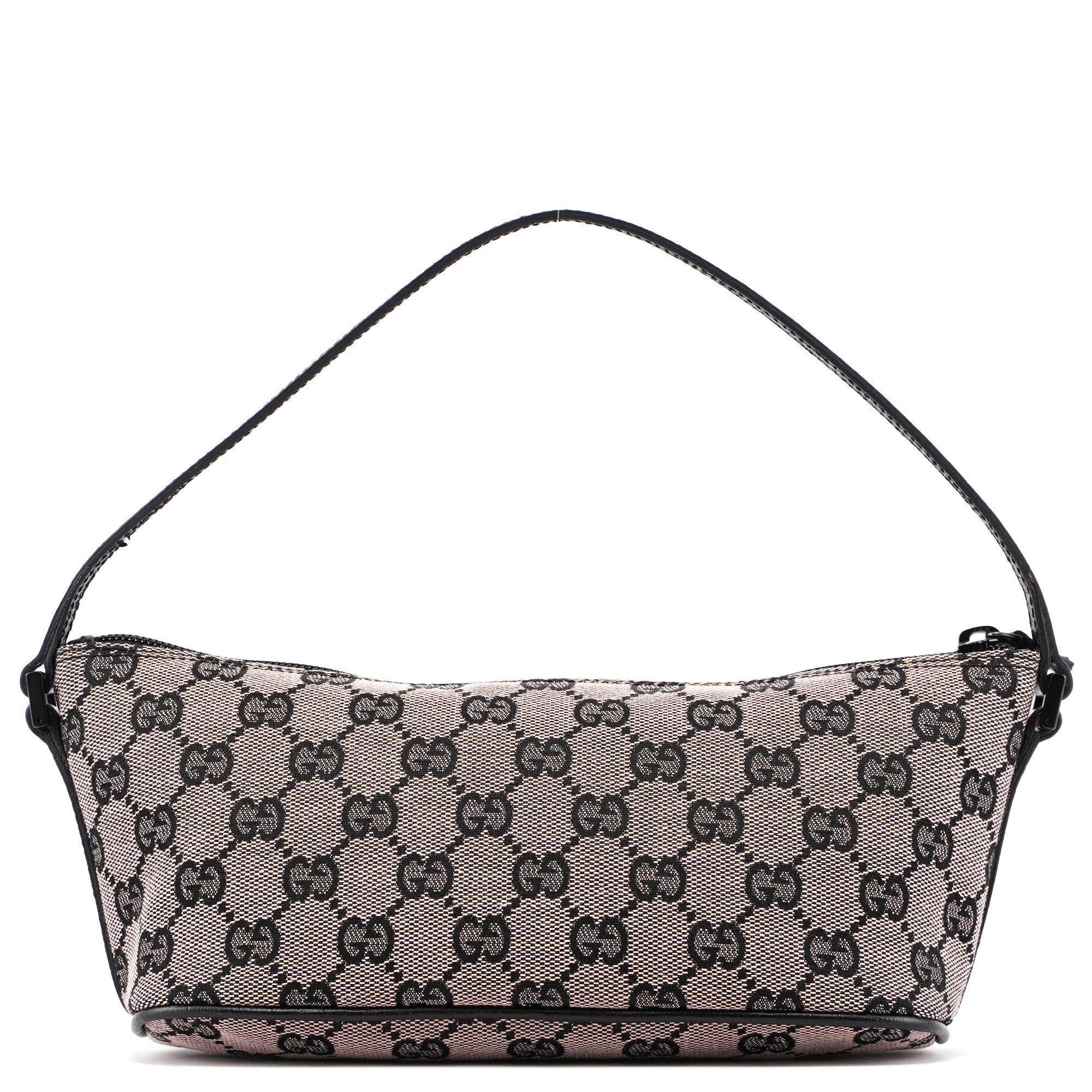 Gucci 07198 Beige Black GG Boat Pochette