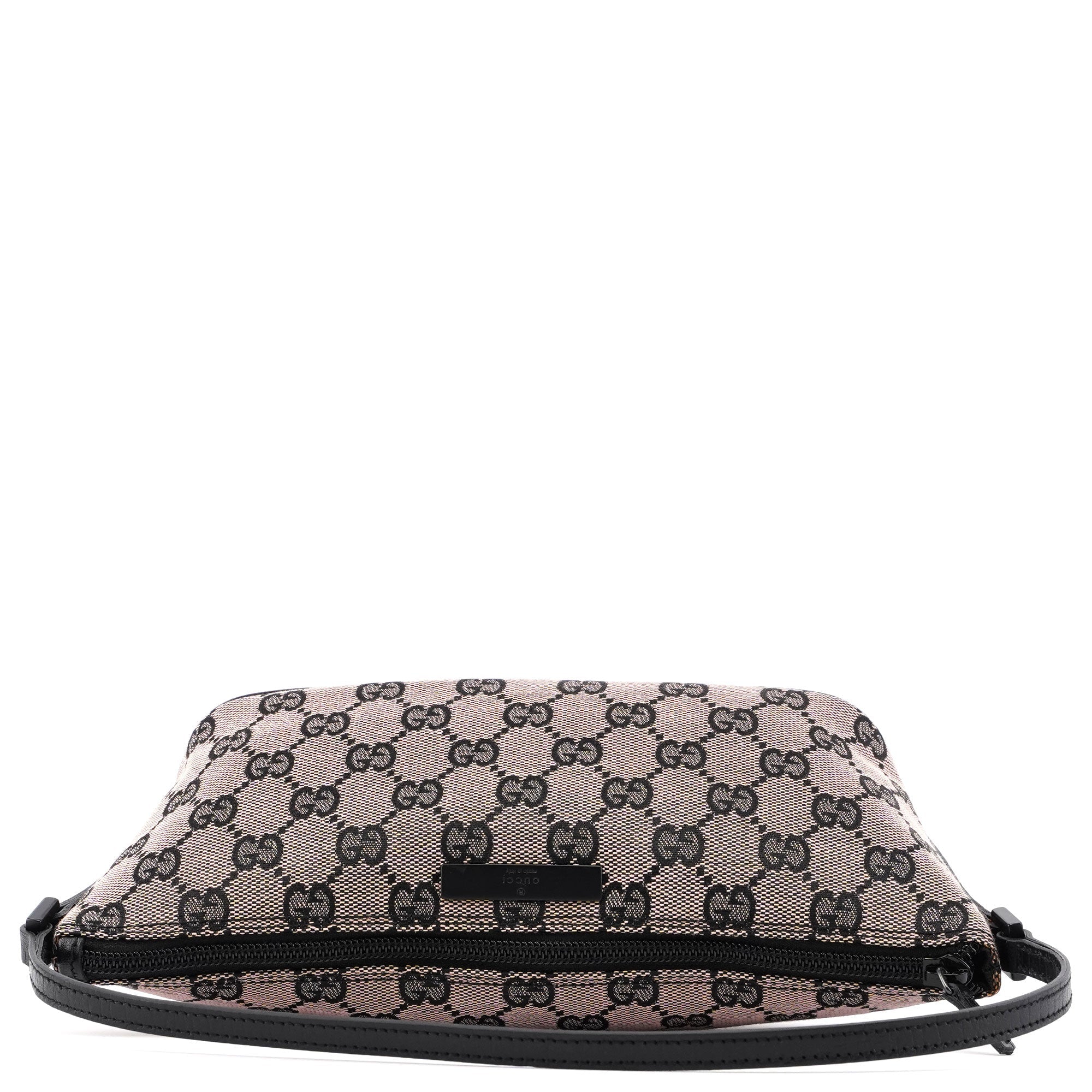 Gucci 07198 Beige Black GG Boat Pochette