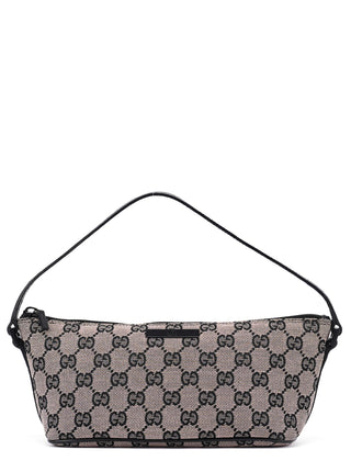 Gucci 07198 Beige Black GG Boat Pochette