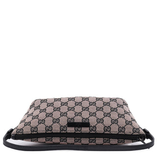 Gucci 07198 Beige Black GG Boat Pochette