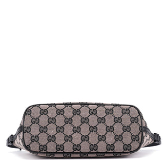 Gucci 07198 Beige Black GG Boat Pochette