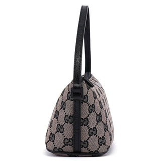 Gucci 07198 Beige Black GG Boat Pochette