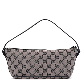 Gucci 07198 Beige Black GG Boat Pochette