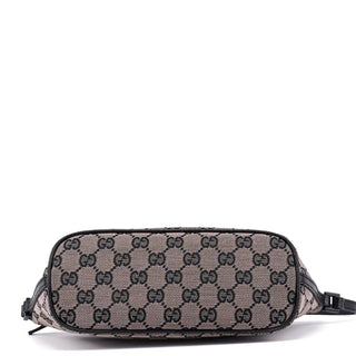 Gucci 07198 Beige Black GG Boat Pochette