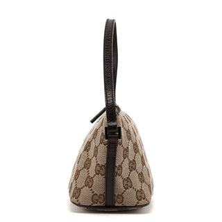 Gucci 07198 Beige Brown GG Boat Pochette